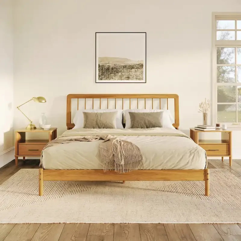 Boho Spindelholzbett King Size