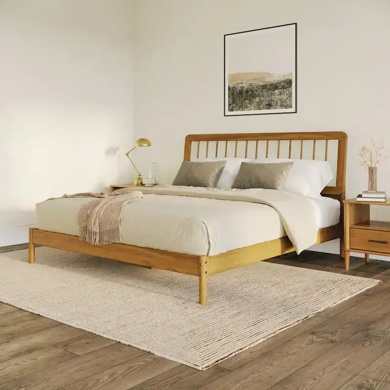 Boho Spindelholzbett King Size