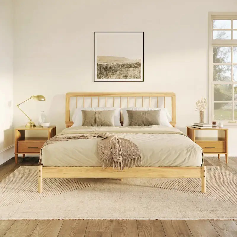 Boho Spindelholzbett King Size