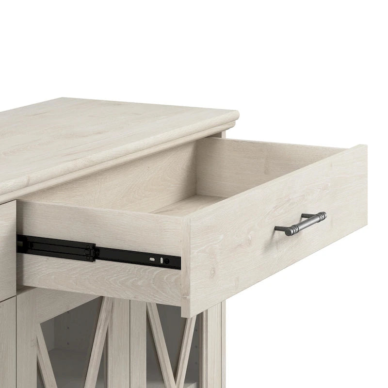 60W Bauernhaus Anrichte Buffet Schrank mit Aufsatz