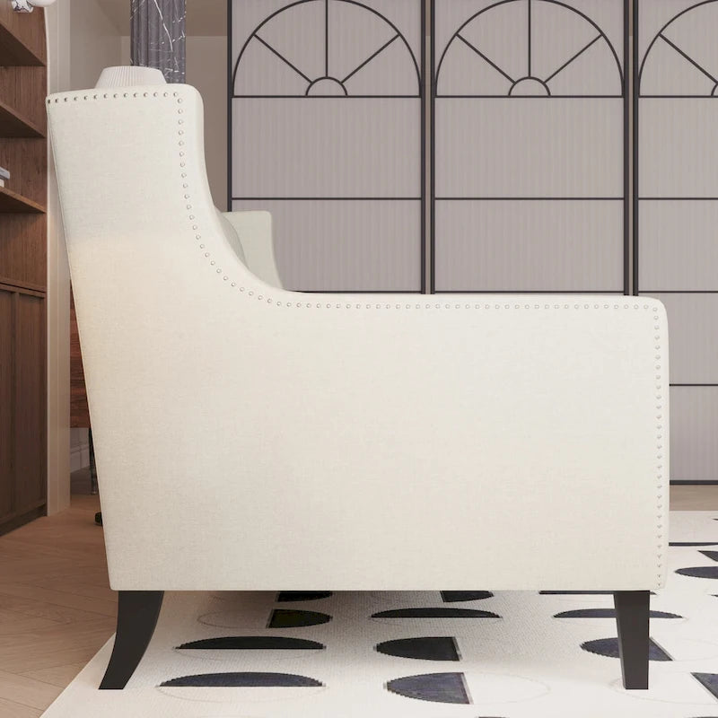 Mid-Century Modernes Stoffsofa für 3 Personen mit getufteter Rückenlehne
