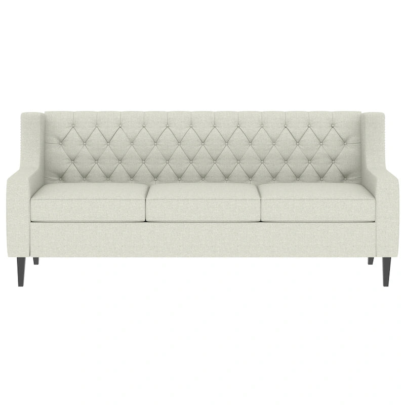 Mid-Century Modernes Stoffsofa für 3 Personen mit getufteter Rückenlehne