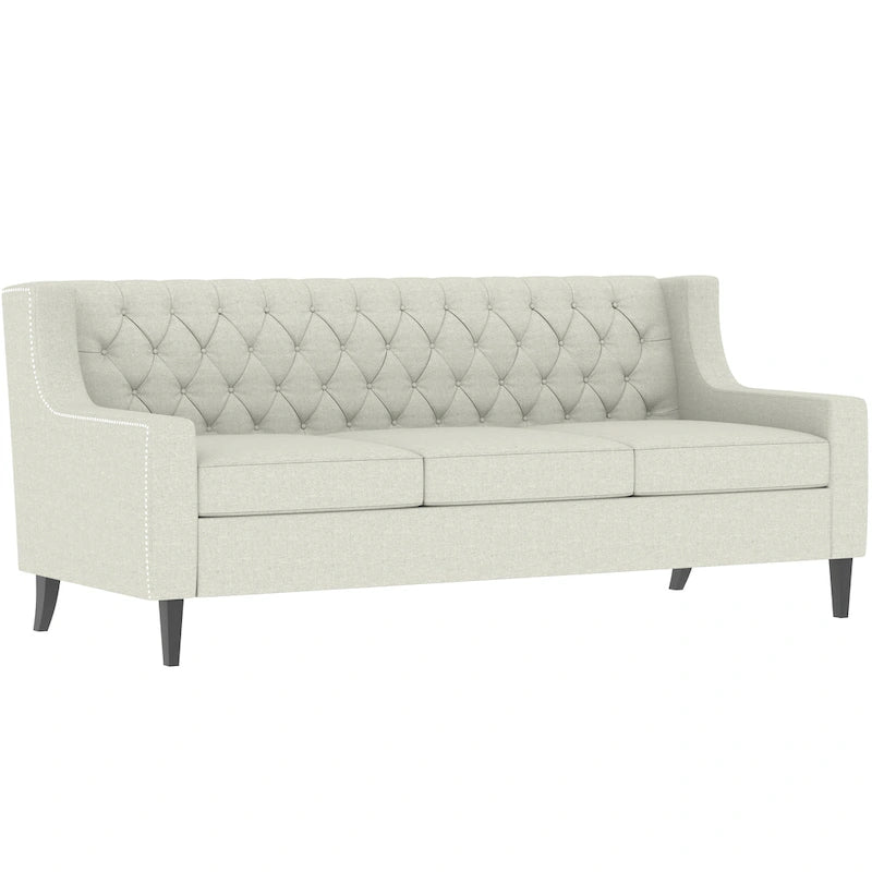 Mid-Century Modernes Stoffsofa für 3 Personen mit getufteter Rückenlehne