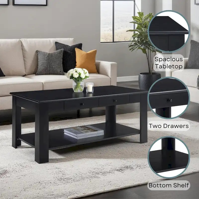 Couchtisch mit 2 Schubladen und Ablage