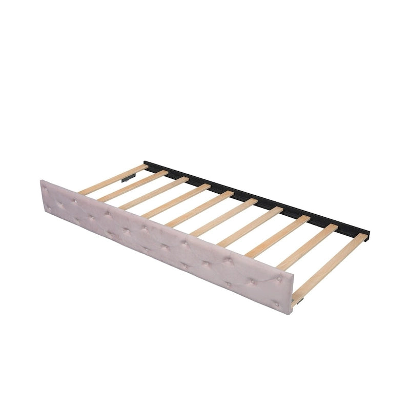 Samt Tagesbett mit Polsterung, Ausziehbett und Staufach