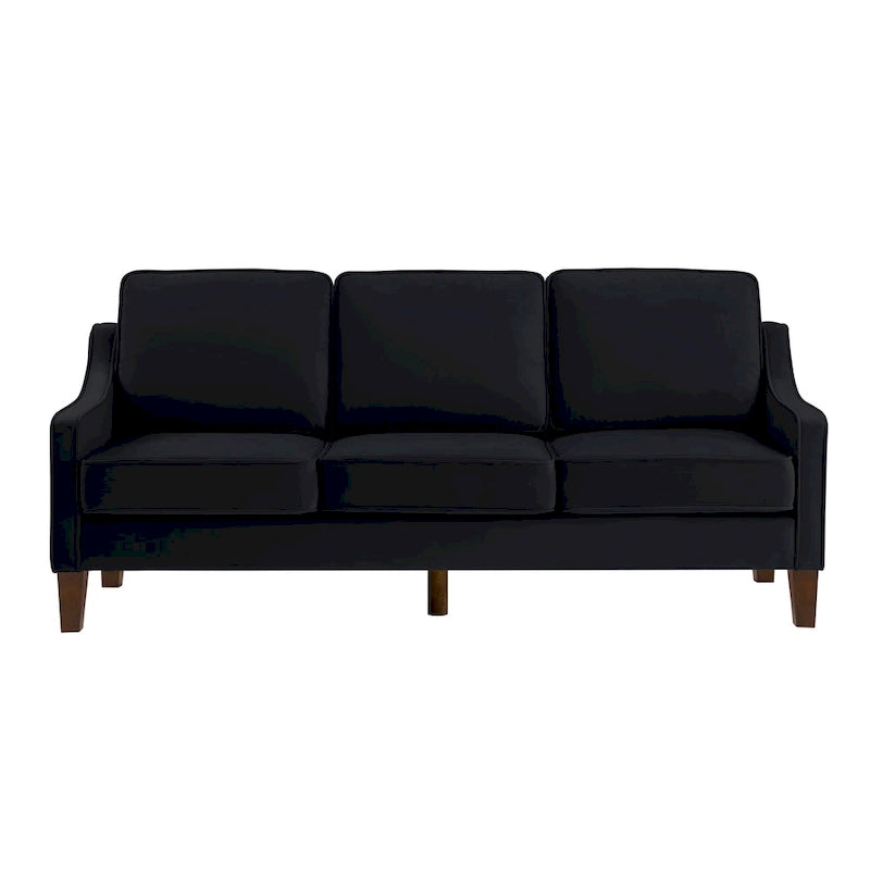 Modernes 3-Sitzer Schlafsofa mit geschwungener Armlehne und Holzbeinen – 29,00 x 74,00 x 34,25