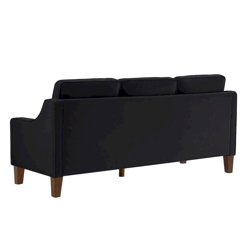 Modernes 3-Sitzer Schlafsofa mit geschwungener Armlehne und Holzbeinen – 29,00 x 74,00 x 34,25