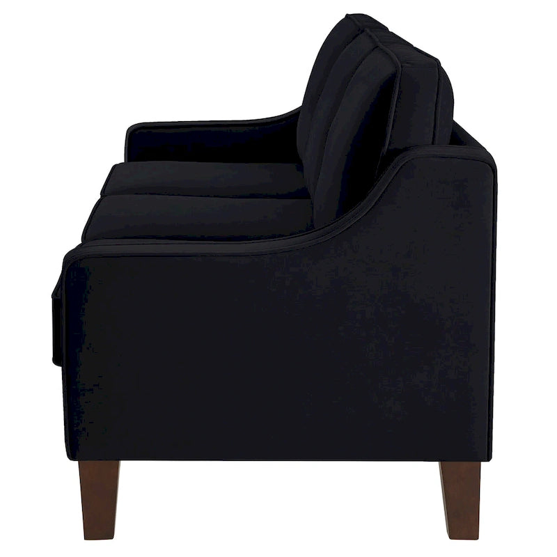 Modernes 3-Sitzer Schlafsofa mit geschwungener Armlehne und Holzbeinen – 29,00 x 74,00 x 34,25