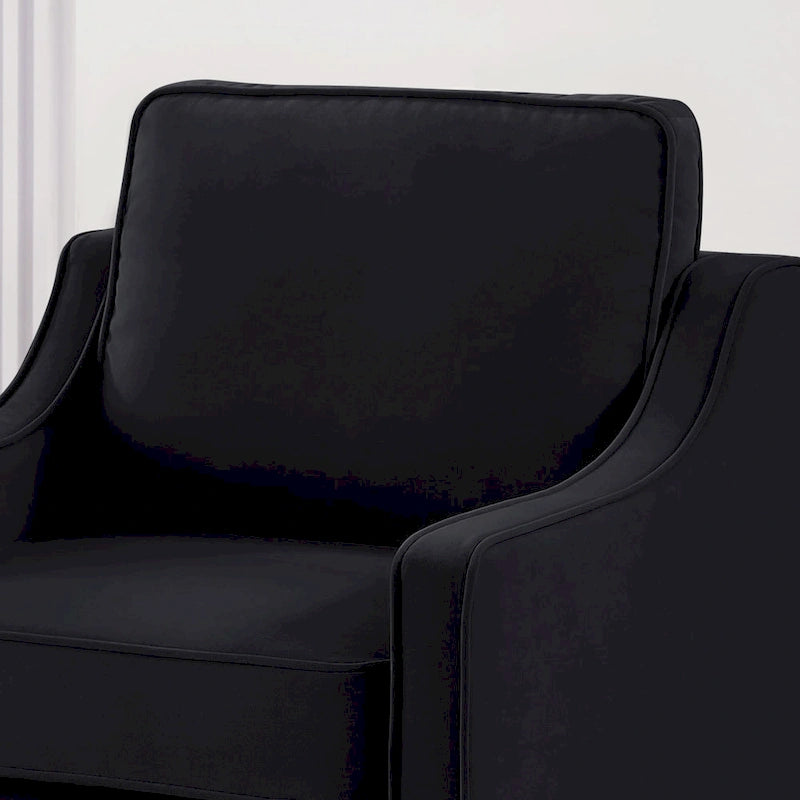 Modernes 3-Sitzer Schlafsofa mit geschwungener Armlehne und Holzbeinen – 29,00 x 74,00 x 34,25