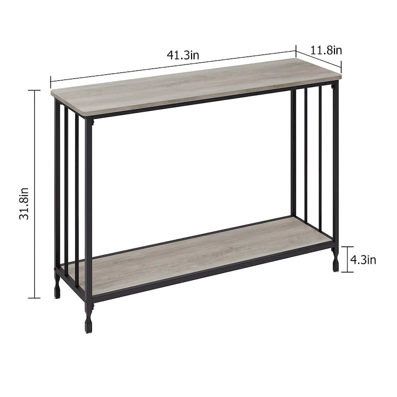 2-stöckiger Retro-Konsolentisch mit MDF-Ablage - 41.3