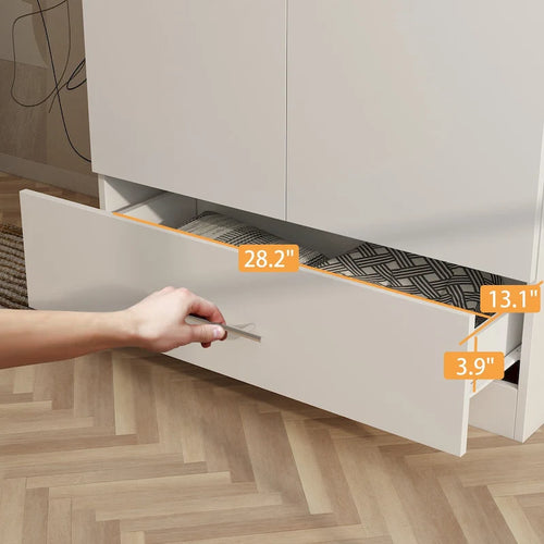 Kerrogee 31.5W x 66.9H Armoire 2 Door 1 Drawer With Rod