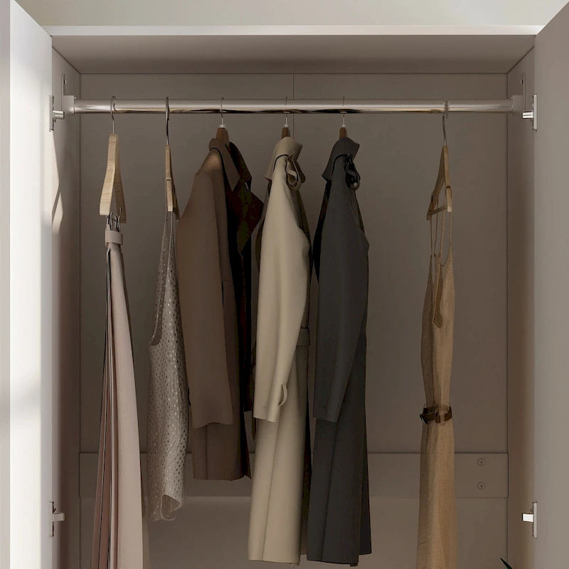 31.5B x 66.9H Kleiderschrank 2-türig 1 Schublade mit Stange