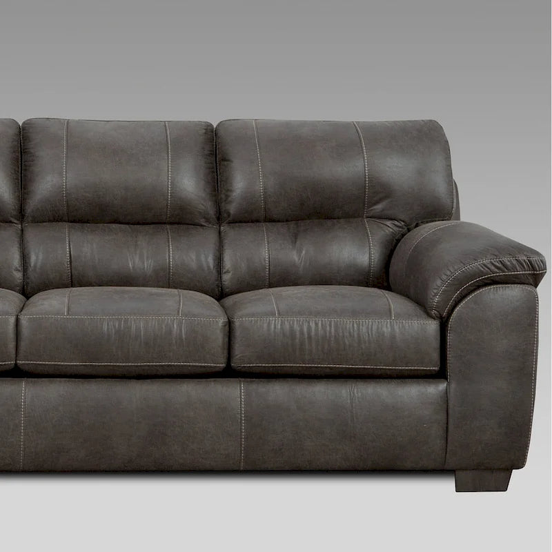 Modernes Stoff-Ecksofa mit Pillow-Top-Armlehnen in Sequoia Ash