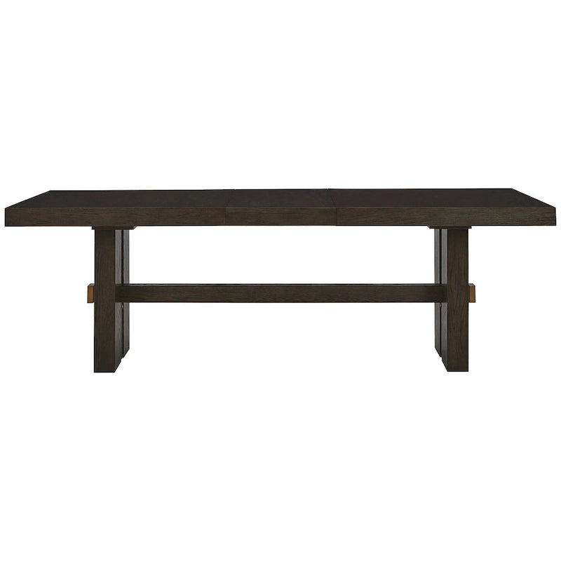 Dunkelbrauner rechteckiger Esstisch ausziehbar – 40B x 90T x 30,25H