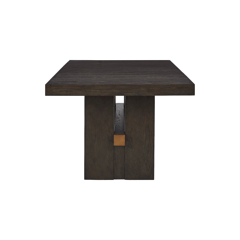 Dunkelbrauner rechteckiger Esstisch ausziehbar – 40B x 90T x 30,25H