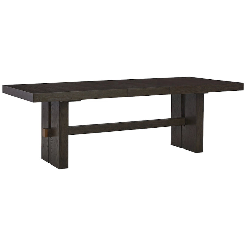 Dunkelbrauner rechteckiger Esstisch ausziehbar – 40B x 90T x 30,25H