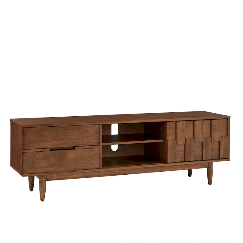 TV-Schrank aus Holz im Mid-Century-Stil mit 2 Schubladen