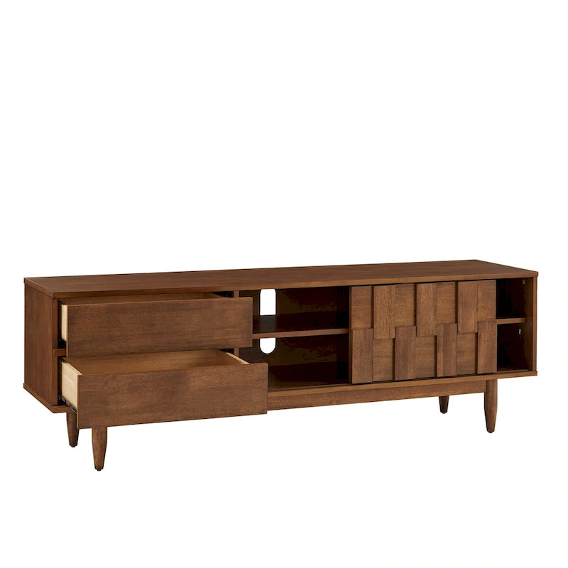 TV-Schrank aus Holz im Mid-Century-Stil mit 2 Schubladen
