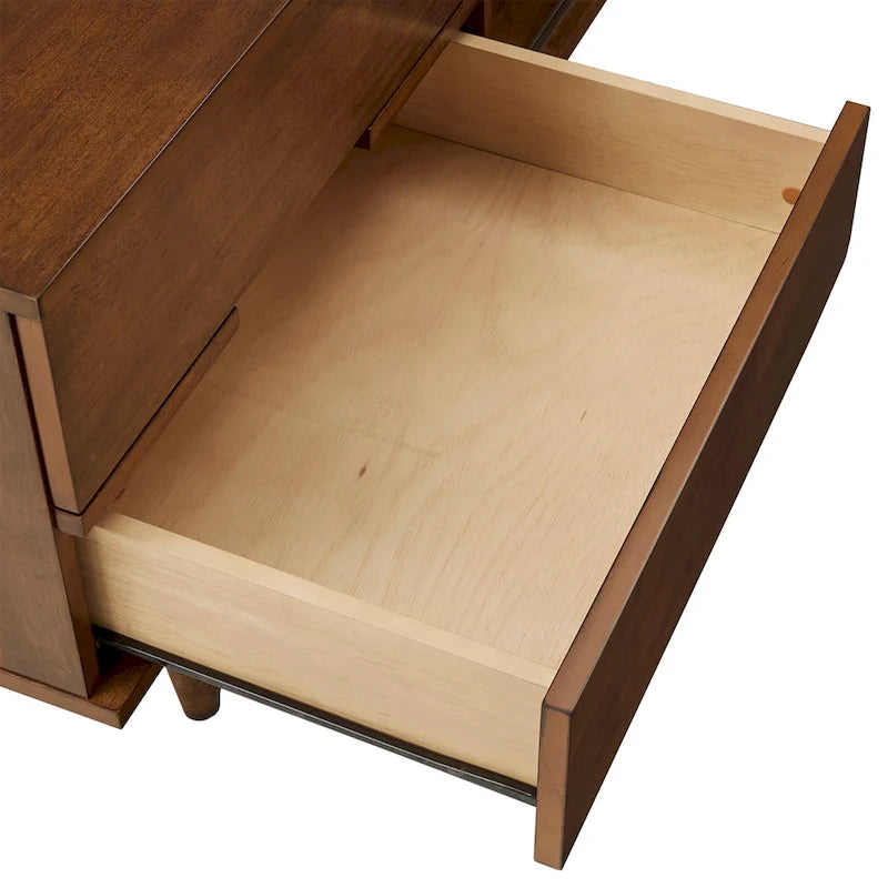 TV-Schrank aus Holz im Mid-Century-Stil mit 2 Schubladen