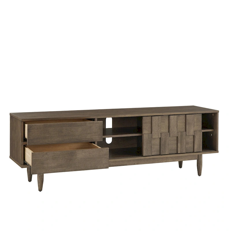 TV-Schrank aus Holz im Mid-Century-Stil mit 2 Schubladen