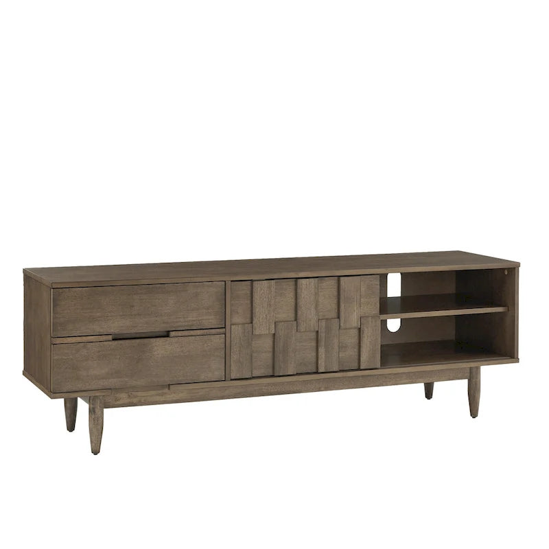 TV-Schrank aus Holz im Mid-Century-Stil mit 2 Schubladen