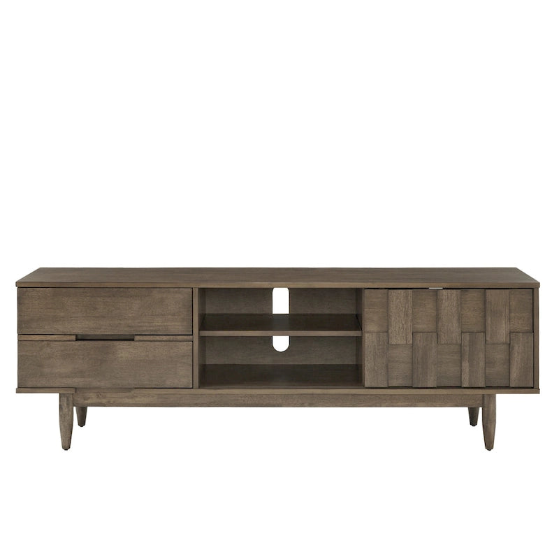 TV-Schrank aus Holz im Mid-Century-Stil mit 2 Schubladen