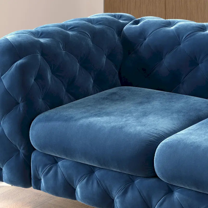 Getuftetes Chesterfield-Zweisitzer-Sofa aus Samt