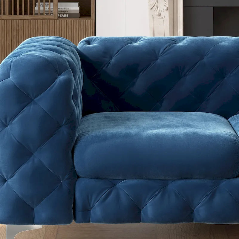 Getuftetes Chesterfield-Zweisitzer-Sofa aus Samt