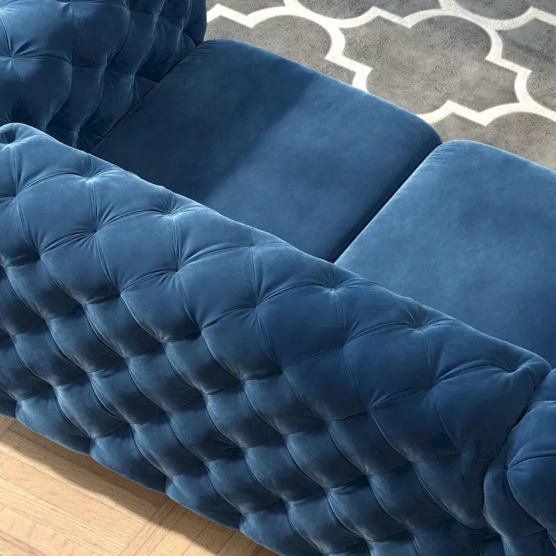 Getuftetes Chesterfield-Zweisitzer-Sofa aus Samt