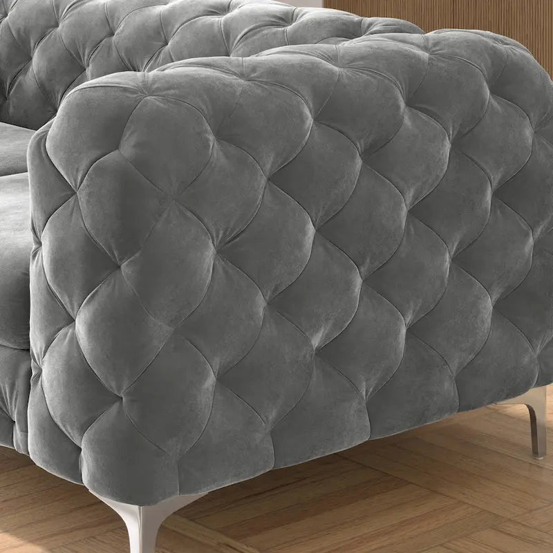 Getuftetes Chesterfield-Zweisitzer-Sofa aus Samt