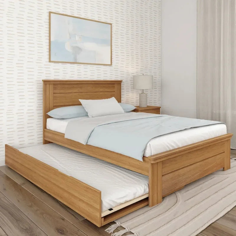 Bauernhaus-Doppelbett mit Paneelkopfteil und Ausziehbett