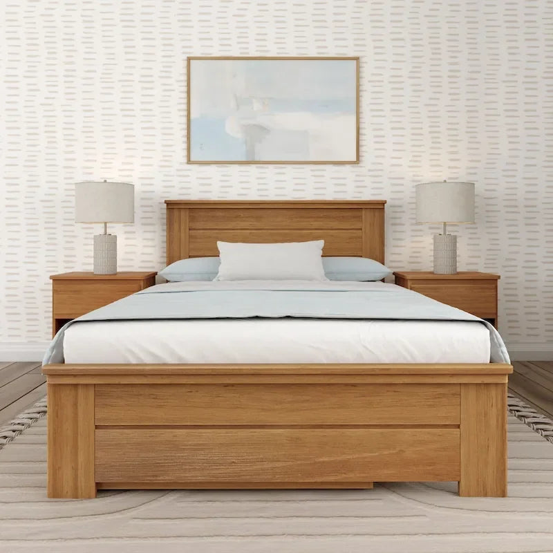 Bauernhaus-Doppelbett mit Paneelkopfteil und Ausziehbett