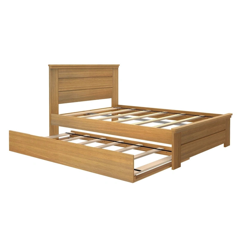 Bauernhaus-Doppelbett mit Paneelkopfteil und Ausziehbett