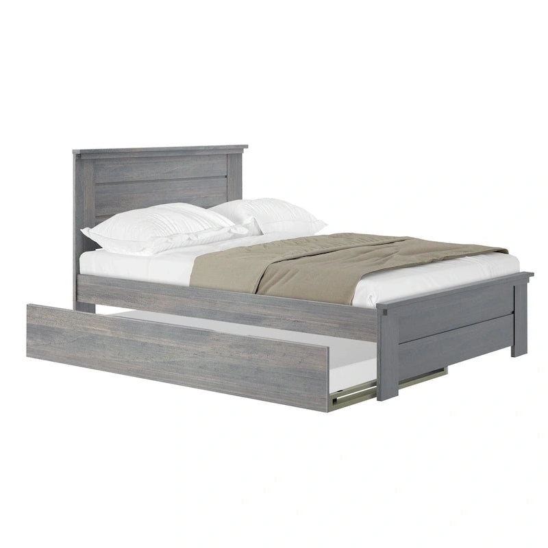 Bauernhaus-Doppelbett mit Paneelkopfteil und Ausziehbett
