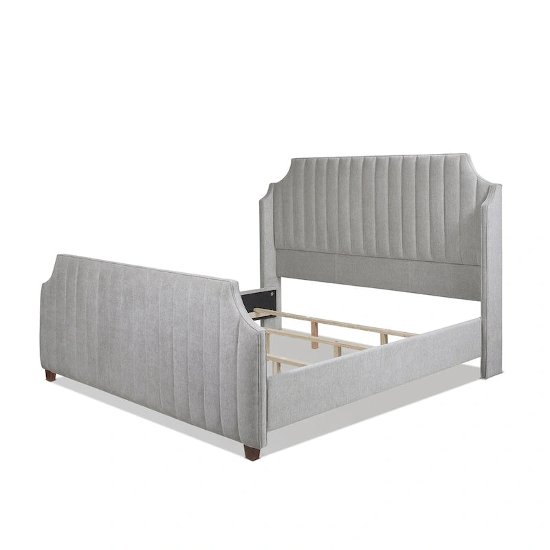 King-Size Polsterbett mit getuftetem Kopfteil