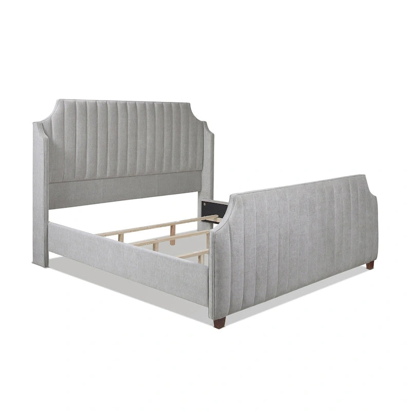 King-Size Polsterbett mit getuftetem Kopfteil
