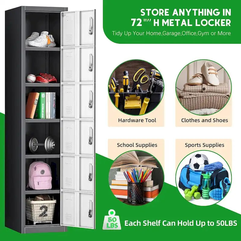 6-türiger Metallschließfachschrank für Home-Office, Schule