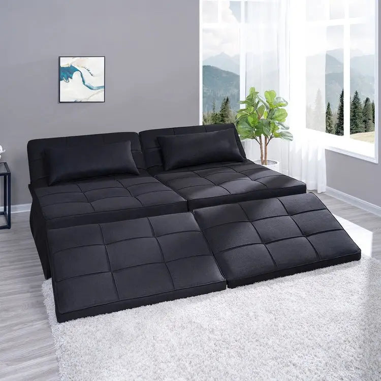 Schlafsesselbett, 4-in-1 Multifunktionales Schlafsofa, Atmungsaktiver Leinen-Bettsessel, Cabrio-Schlafsofa