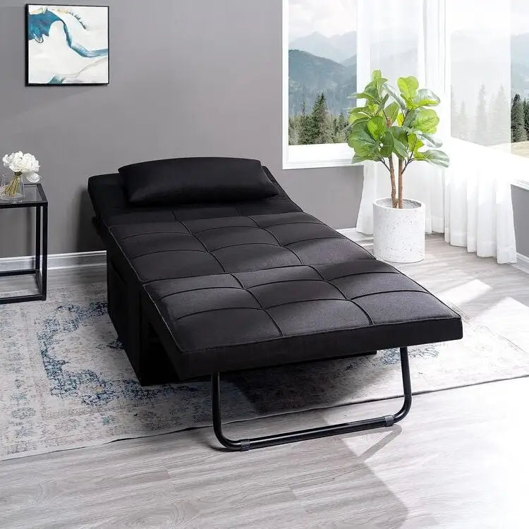 Schlafsesselbett, 4-in-1 Multifunktionales Schlafsofa, Atmungsaktiver Leinen-Bettsessel, Cabrio-Schlafsofa