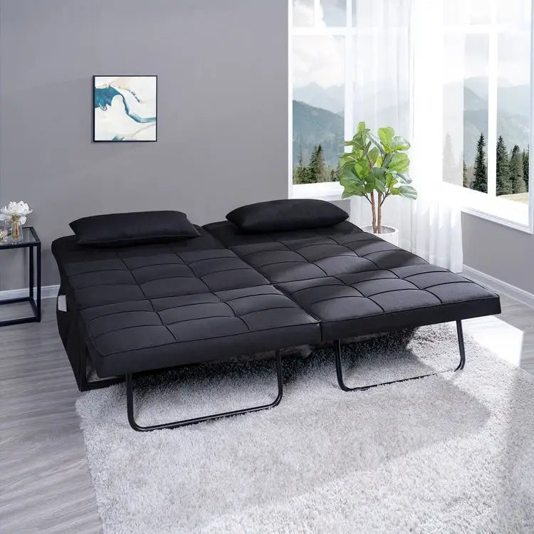 Schlafsesselbett, 4-in-1 Multifunktionales Schlafsofa, Atmungsaktiver Leinen-Bettsessel, Cabrio-Schlafsofa