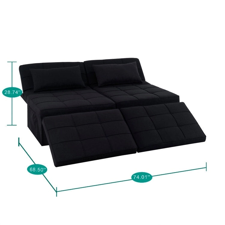 Schlafsesselbett, 4-in-1 Multifunktionales Schlafsofa, Atmungsaktiver Leinen-Bettsessel, Cabrio-Schlafsofa