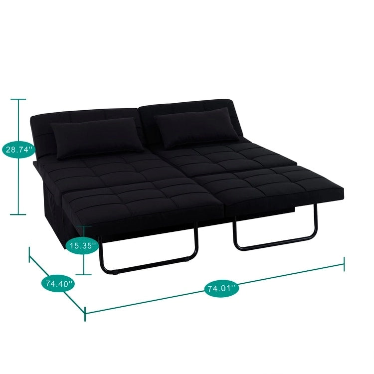 Schlafsesselbett, 4-in-1 Multifunktionales Schlafsofa, Atmungsaktiver Leinen-Bettsessel, Cabrio-Schlafsofa