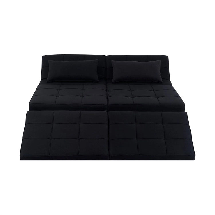Schlafsesselbett, 4-in-1 Multifunktionales Schlafsofa, Atmungsaktiver Leinen-Bettsessel, Cabrio-Schlafsofa