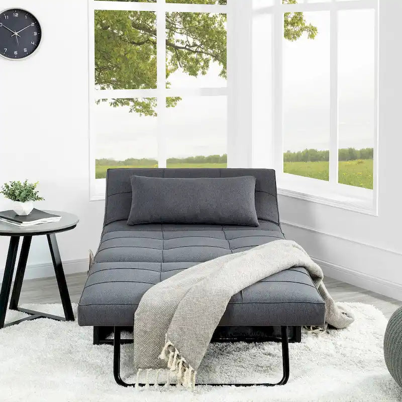 Schlafsesselbett, 4-in-1 Multifunktionales Schlafsofa, Atmungsaktiver Leinen-Bettsessel, Cabrio-Schlafsofa