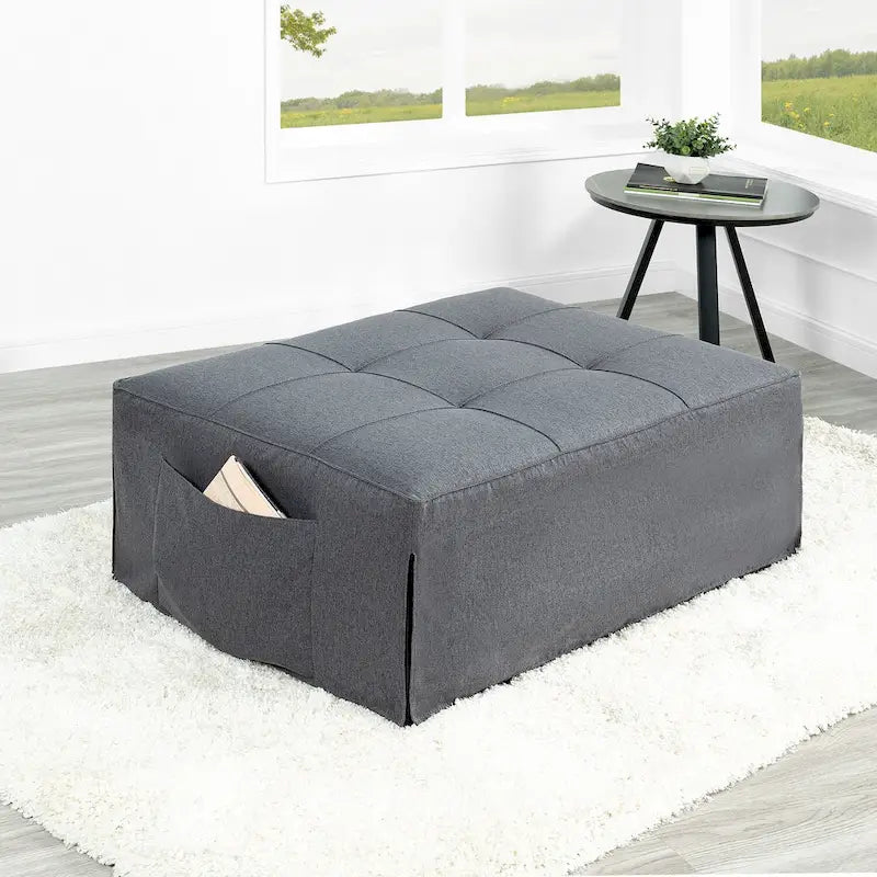 Schlafsesselbett, 4-in-1 Multifunktionales Schlafsofa, Atmungsaktiver Leinen-Bettsessel, Cabrio-Schlafsofa