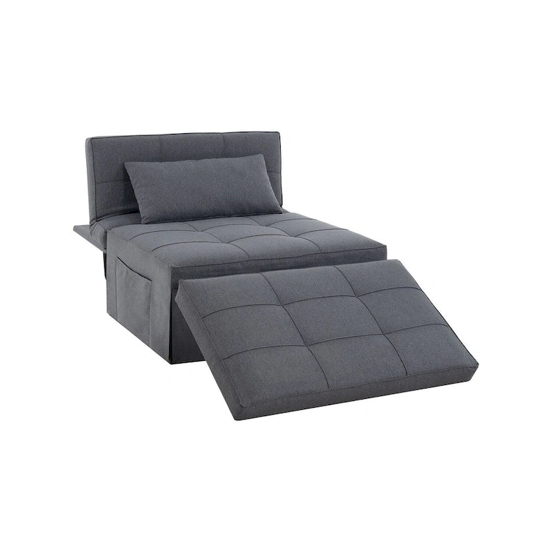 Schlafsesselbett, 4-in-1 Multifunktionales Schlafsofa, Atmungsaktiver Leinen-Bettsessel, Cabrio-Schlafsofa