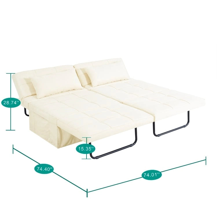 Schlafsesselbett, 4-in-1 Multifunktionales Schlafsofa, Atmungsaktiver Leinen-Bettsessel, Cabrio-Schlafsofa