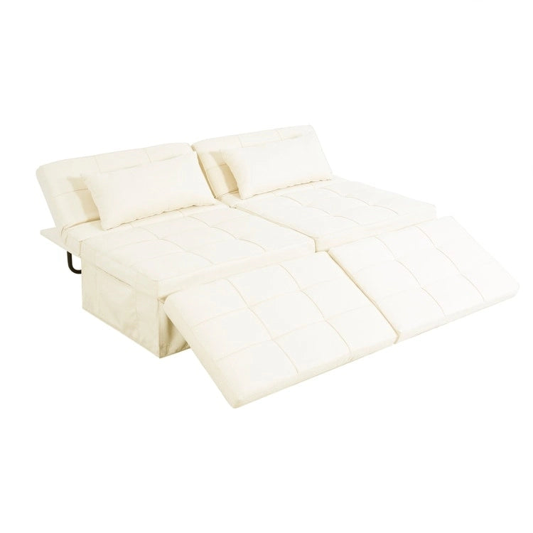 Schlafsesselbett, 4-in-1 Multifunktionales Schlafsofa, Atmungsaktiver Leinen-Bettsessel, Cabrio-Schlafsofa