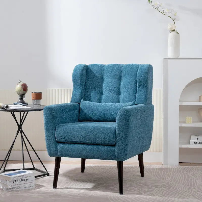 Moderner Akzentsessel, Chenille-Sessel für das Wohnzimmer, bequemer, weich gepolsterter Loungesessel für kleine Räume, Schlafzimmer