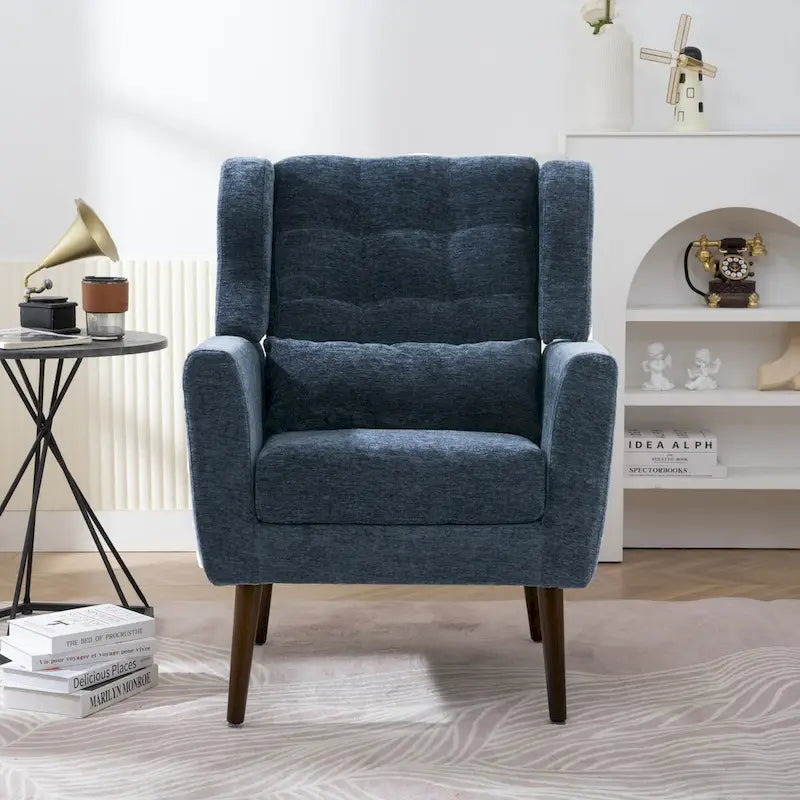 Moderner Akzentsessel, Chenille-Sessel für das Wohnzimmer, bequemer, weich gepolsterter Loungesessel für kleine Räume, Schlafzimmer